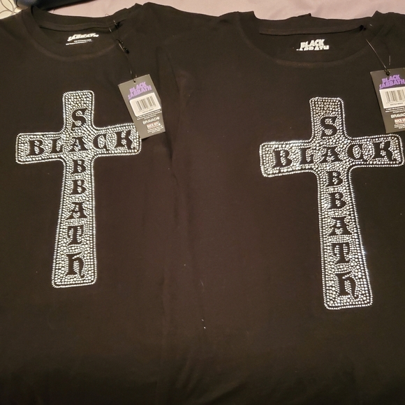 Black Sabbath Rhinestone T-Shirt Seen On  DMC - Picture 3 of 6